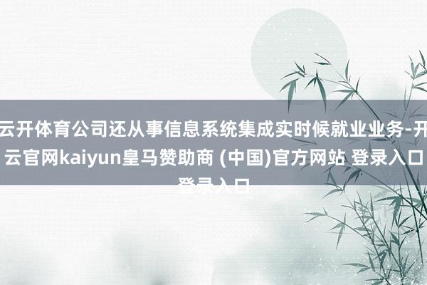 云开体育公司还从事信息系统集成实时候就业业务-开云官网kai