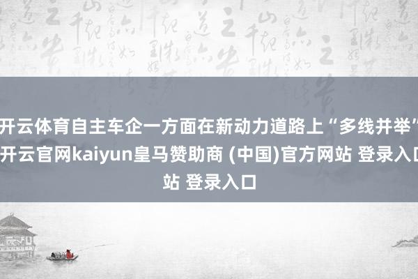 开云体育自主车企一方面在新动力道路上“多线并举”-开云官网kaiyun皇马赞助商 (中国)官方网站 登录入口