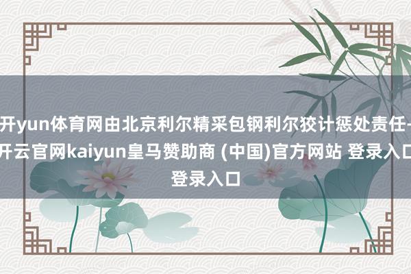 开yun体育网由北京利尔精采包钢利尔狡计惩处责任-开云官网kaiyun皇马赞助商 (中国)官方网站 登录入口