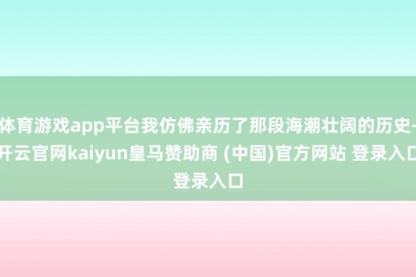 体育游戏app平台我仿佛亲历了那段海潮壮阔的历史-开云官网kaiyun皇马赞助商 (中国)官方网站 登录入口